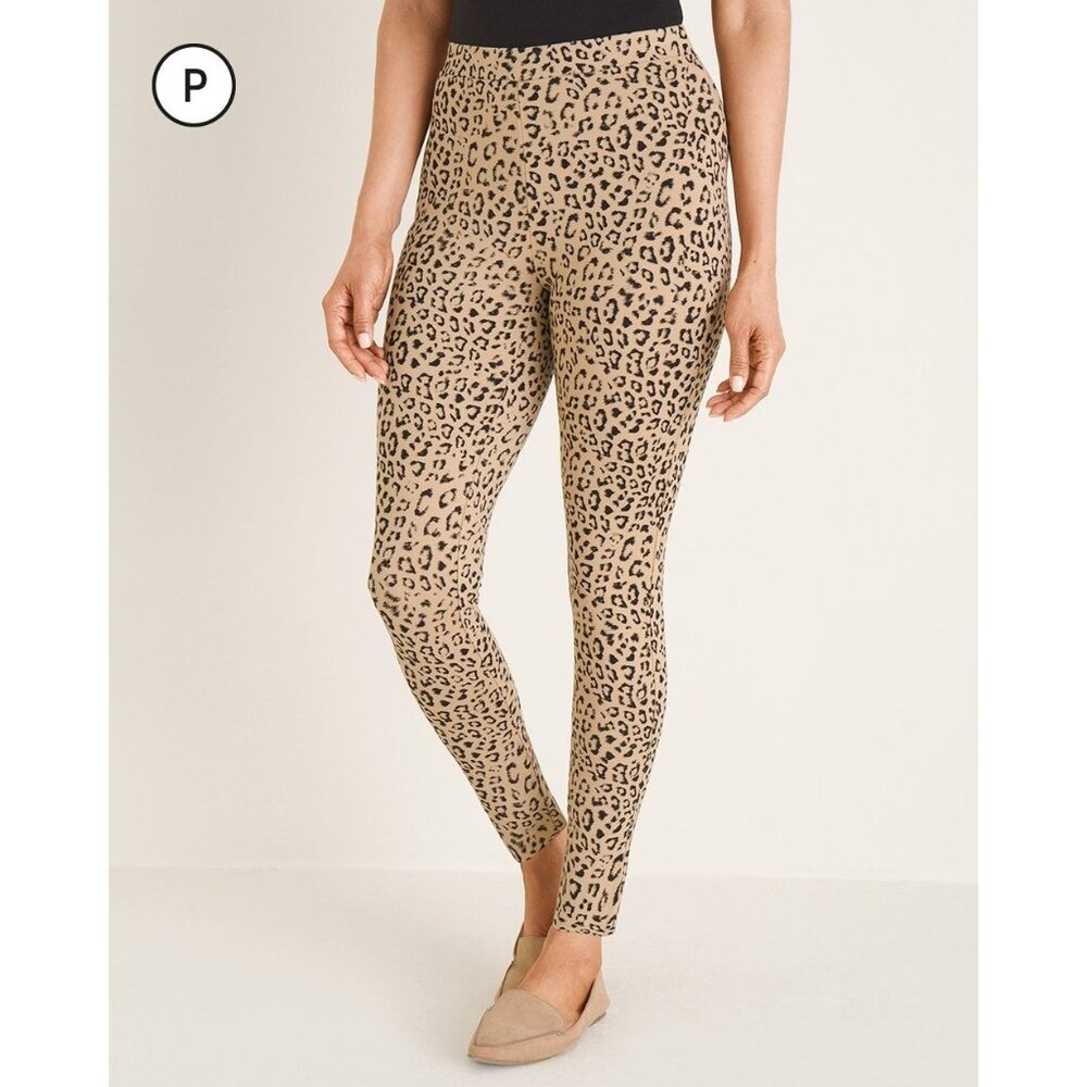 Chico's‎ Ponte Animal-Print Leggings 12R (2R) Cheetah